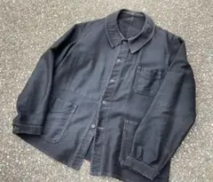 30s frenchvintage Black Moleskin Jacket