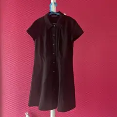 【美品】CHOPIN deux 半袖ワンピース 黒 160