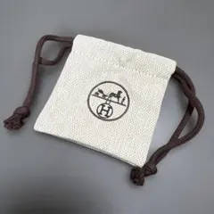 HERMES 巾着袋 ヘリンボーン コットン 8.5×8.5 - メルカリ