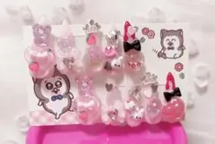 地雷系 量産型 平成女児 ボンボンドロップシール ネイルチップ（>⩊<）