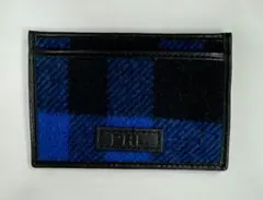 ②Polo Ralph Lauren PRL カードケース 青と黒のチェック柄