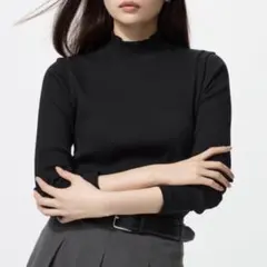 新品ユニクロリブハイネックT