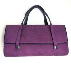 ハンドバッグ 紫 正絹生地 和装向け