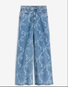 H&M フレアードハイデニム リボン
