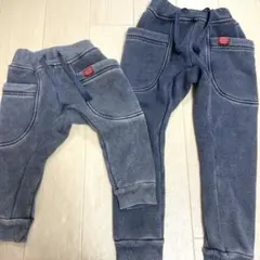 【80・110セット】バースデイ 裏起毛スウェットズボン お揃い 秋冬