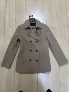 ベージュ ダブルブレスト ピーコート