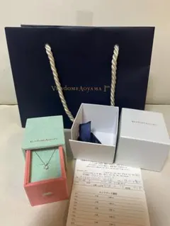 本日限定　ヴァンドーム青山 ダイヤモンド×アクアマリンネックレス　k10WG