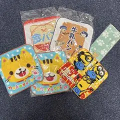 キッズ子ども向けタオルハンカチ6点セットミニオンネコパン犬柄