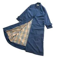 美品 希少 超ロング丈 90s Burberry バルマカーンコート ネイビー