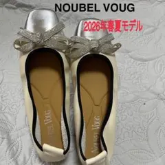 NOUBELVOUG スクエアトゥリボンフラットレザーパンプス　未使用　23.5のサムネイル