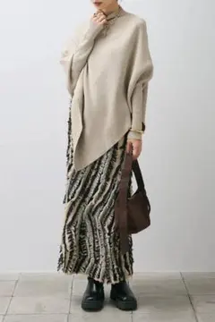 ベストセラー❤️ アシメヘムニットプルオーバー ESICA ニット　エシカ