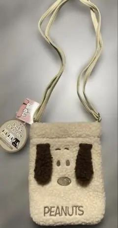 スヌーピー もこもこスマホバッグ