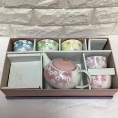 箱入　未使用品　うららか　愛陶　ポット茶器揃　さくら模様