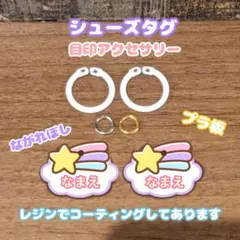 シューズタグ　流れ星　うわぐつタグ　ネームタグ　上履き　靴の名札　靴タグ　名入れ