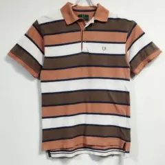 FRED PERRY　ストライプ　ボーダー　ポロシャツ　S　匿名配送