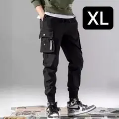 XL ブラック カーゴパンツ ジョガーパンツ メンズ ワークパンツ ストレッチ
