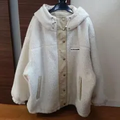 Java スタンドフードボアアウター フリースジャケット クラシカルエルフ 白