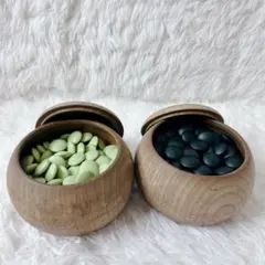 良品 希少 グリーン碁石 囲碁 グリーン 緑 天然木 目に優しい - メルカリ