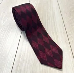 【即日発送】RESPECTNERO 赤　ワインレッド　ダイヤモンド　ネクタイ