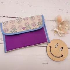 1点のみ☆ハンドメイド☆ラベンダー ぺたんこケース 母子手帳ケース お薬手帳