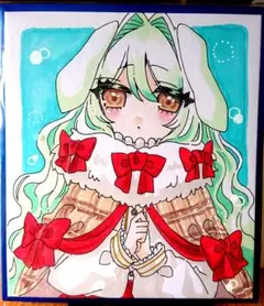 メ*8様 オリジナル 手描きアナログイラスト 色紙 女の子