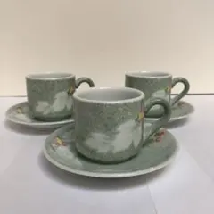 深川製磁　カップ・ソーサー　3客