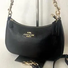良品 コーチ 2way ショルダー バック ハンドバッグ ゴールドチェーン 