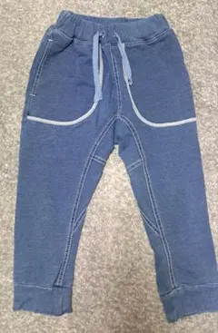 美品 デニム風 サルエルパンツ 130cm ストレッチ 柔らか素材