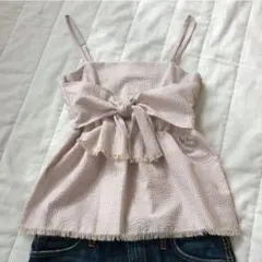ローズバッド　リボン付き　ストラップキャミソール