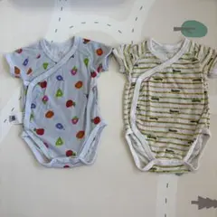 ユニクロ 前開き ボディスーツ はらぺこあおむし 2枚セット 70のサムネイル