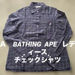 A BATHING APE チェック柄長袖シャツ Sのサムネイル