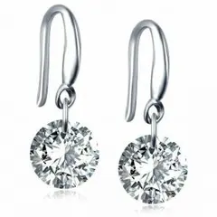 キラキラ ピアス レディース イヤリング　耳スタッド シルバー フックピアス