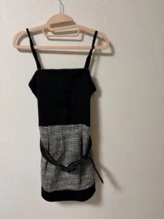 ノースリーブミニワンピース M ブラック/ホワイト