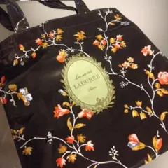 LADURÉE ラデュレ 花柄トートバッグ ブラックのサムネイル