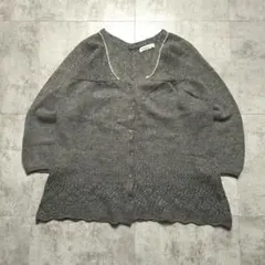 【Samansa Mos2】 SM2 ニットカーディガン グレー ナチュラル