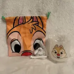 ディズニー 【デール】プラコップ・巾着・ネームタグキーチェーン まとめ売り