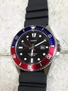 稼働品 CASIO 腕時計 クォーツ 200m防水 ペプシ