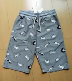 メンズ Mサイズ 猫 ねこ 総柄 グレー パンツ しまむらのサムネイル