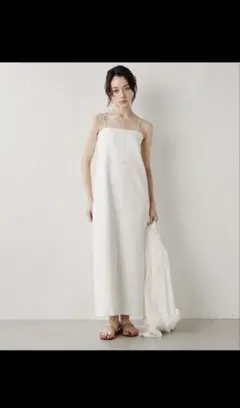 ホワイト キャミソール ロングワンピース