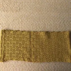 中古 マスタード色 編み込みニットスヌード.ネックウォーマー