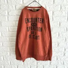 ジェンボニー 新品　英字ロゴ トレーナー 裏起毛 Lサイズ　オレンジ