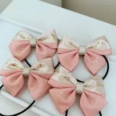 ハンドメイド　ヘアゴム　クリスマス　リボン