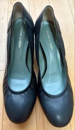 Odette e Odile パンプス ブラック ラメヒール