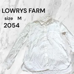 LOWRYS FARM 長袖シャツ ホワイト Mサイズ　白襟付き前空き古着のサムネイル