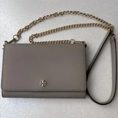 TORY BURCH グレー 2WAYチェーンショルダーバッグ - メルカリ