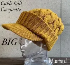送料込 BIGサイズ ケーブル編み ニット キャスケット Lサイズ ゆったり m
