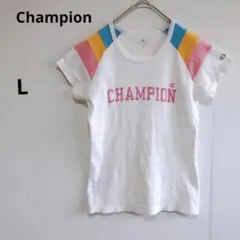 チャンピオン　ホワイトTシャツ 　ロゴT
