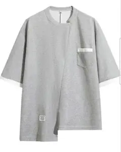 tシャツ/半袖 五分袖M大きいサイズゆったり おしゃれ 非対称柔らかくて快適夏服