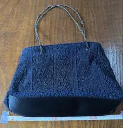 ネイビー刺繍パーティーバッグ 日本製　COR International