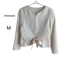 innowave ツイード ノーカラージャケット クリーム　M フォーマル ラメのサムネイル